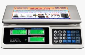 BALAJI SCALE 30kg x 1g Commercial Price Computing Scale – Stainless Steel Body, Front and Back Display, Chargeable, With Calibration Certificate for Shops
